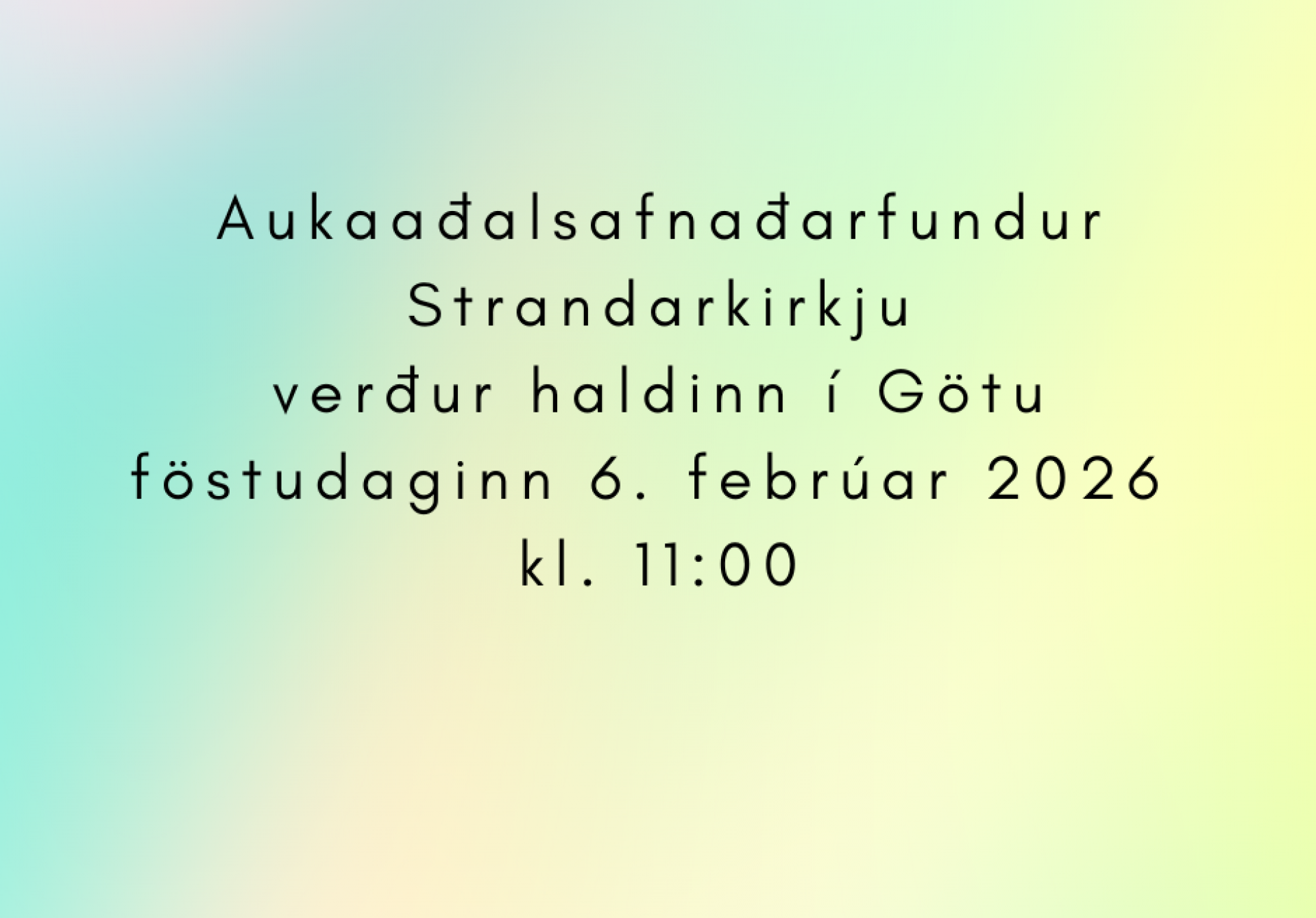 Aukaaðalsafnaðarfundur Strandarkirkju